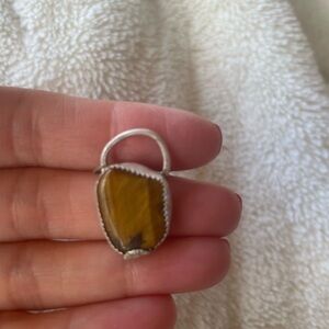 Handmade Silver and tiger eye pendant